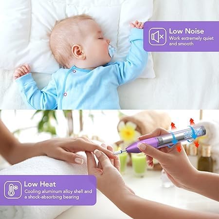 Ponceuse à ongles électrique sans fil Garvee, portable, rechargeable, silencieuse, embouts en céramique de haute qualité, USB-C, pour la maison et le salon
