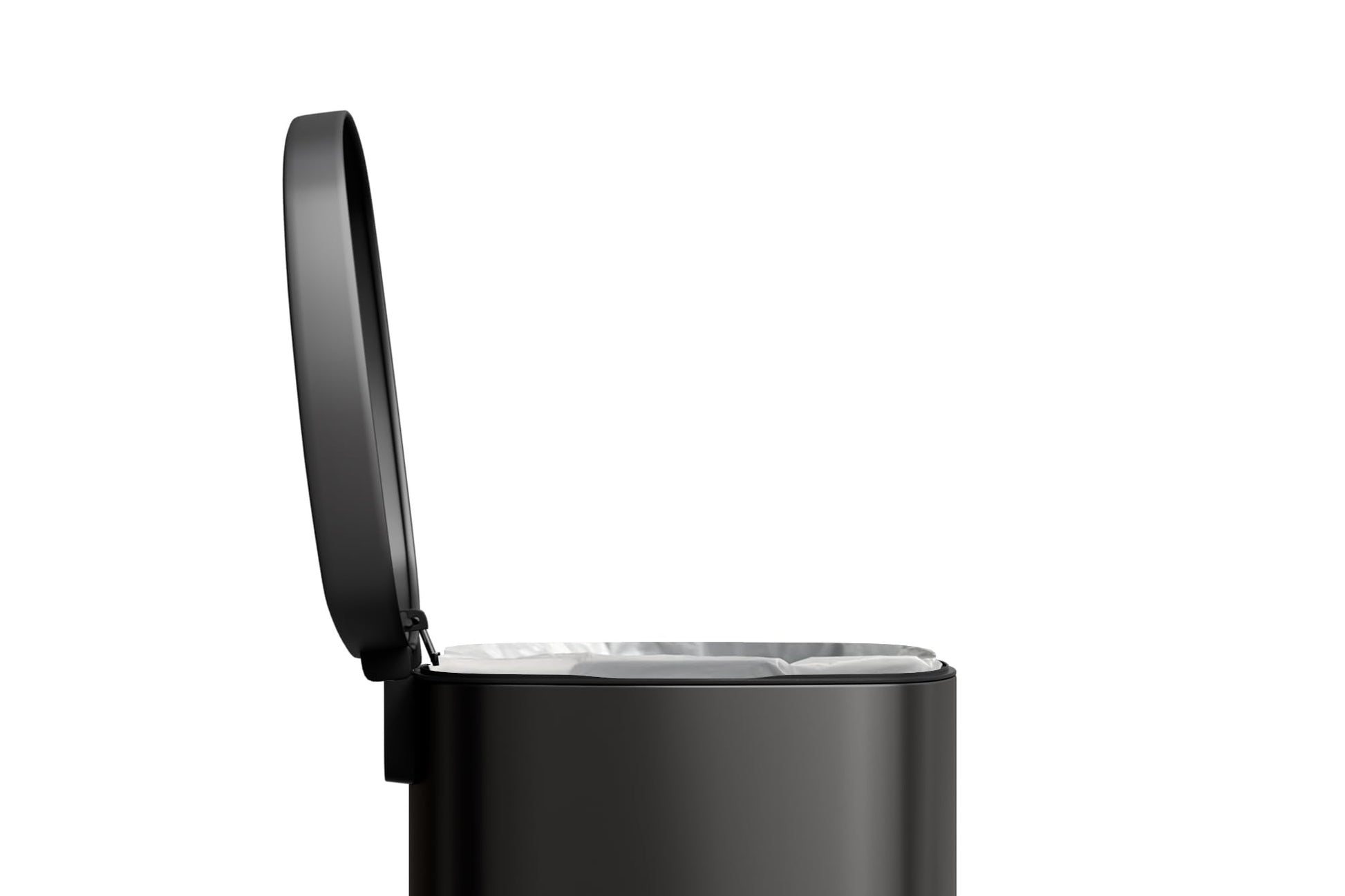 Poubelle de cuisine Garvee en métal, 50 L (13 gal), avec couvercle à fermeture douce et seau intérieur, pour îlot de cuisine, noire et ergonomique.