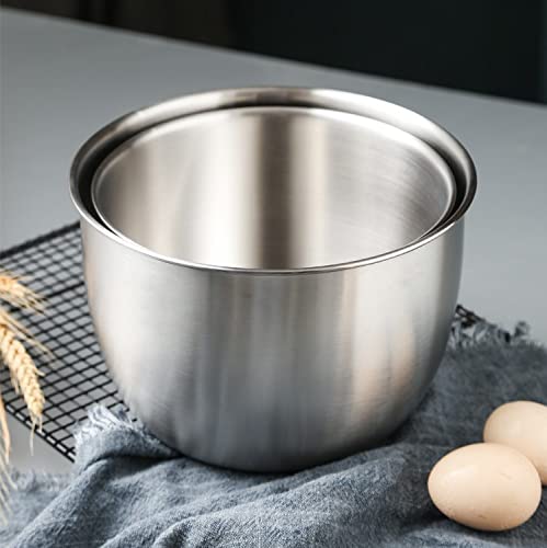 Bol mélangeur Garvee en acier inoxydable, anti-éclaboussures - Acier inoxydable 304, 19 x 13 cm, empilable, polyvalent pour la cuisine, la pâtisserie, les salades et les marinades.