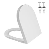 Garvee Abattant de toilettes avec fermeture amortie, blanc - Abattant antibactérien à démontage rapide pour toilettes en forme de D, capacité de charge jusqu'à 150 kg