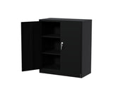 Garvee Armoire en Acier Avec Portes Verrouillables, 2 Étageres Réglables, Métal Robuste Pour Bureau, Atelier, Garage, Design Compact, Montage Facile - 