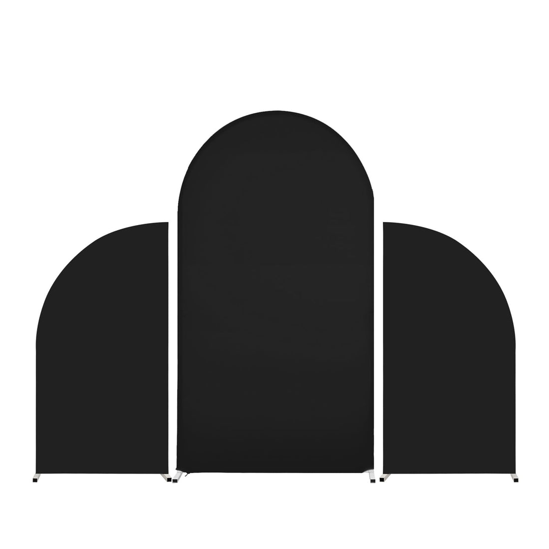 Garvee ensemble de housses pour arche de mariage, housse en spandex double face, arche en forme de u de 2,2 m et arche en croissant de 1,5 m, noir, décoration de fête