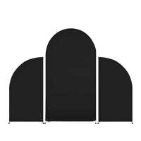 Ensemble de housses pour arche de mariage Garvee - Housse en spandex double face - Arche en forme de U de 2,2 m et arche en croissant de 1,5 m - Noir - Décoration de fête
