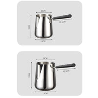 Casserole Garvee Pentolino en acier inoxydable avec poignée thermo-réfléchissante, graduation, bec verseur, répartition de la chaleur sur 3 niveaux pour la cuisson et la préparation du café, plusieurs tailles, argent