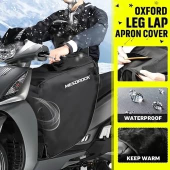 Housse universelle pour jambes de scooter Garvee, couverture imperméable doublée en polaire pour scooter, idéale par temps froid et pluvieux, housse multifonctionnelle pour jambes de fauteuil roulant, noire