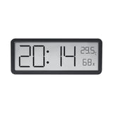 Réveil numérique Garvee 8 pouces – Horloge murale/de table LED avec affichage de la température et de l'humidité, ultra-mince, noir - Noir
