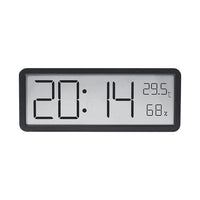 Réveil numérique Garvee 8 pouces – Horloge murale/de table LED avec affichage de la température et de l'humidité, ultra-mince, noir