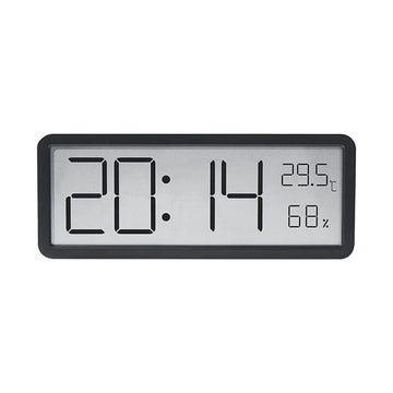 Réveil numérique Garvee 8 pouces – Horloge murale/de table LED avec affichage de la température et de l'humidité, ultra-mince, noir