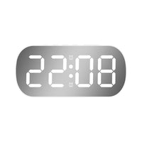 Garvee Réveil LED numérique grand écran avec double alarme, luminosité réglable, recharge USB, pour mur ou table, blanc