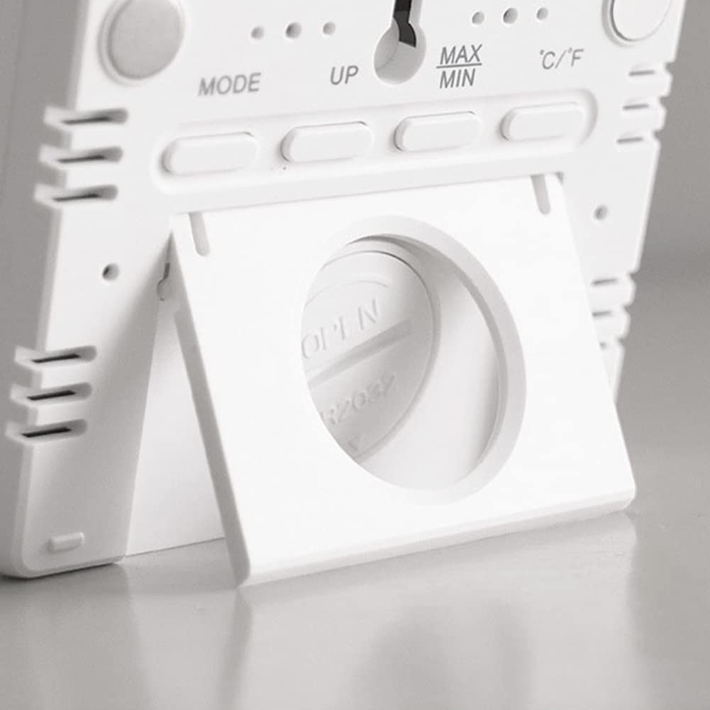 Réveil numérique LED Garvee avec aimant, affichage de la température, minuteur de cuisine, en plastique noir, idéal pour le bureau et la chambre.