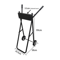 Chariot pour moteur hors-bord Garvee, capacité 85 kg, support pliable pour la réparation et le transport de bateaux, hauteur 99 cm, fer, noir