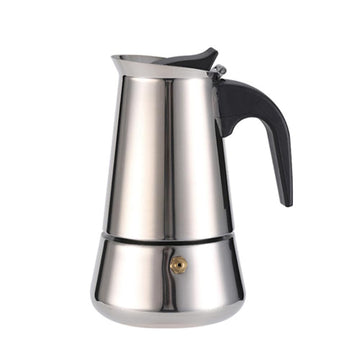 Cafetière italienne GARVEE Moka, 4 tasses, en acier inoxydable, compatible induction, soupape de sécurité, poignée ergonomique, pour la maison et le bureau
