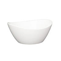 Ensemble de 4 grands bols ovales en porcelaine Garvee de 1,25 L (42 oz), 20 cm (8 po), blancs, empilables de façon ergonomique pour la cuisine et la table.