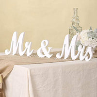 Décorations de mariage Garvee Mr  Mrs : lettres en bois rustiques blanches à poser, pour la table des mariés, accessoires photo d'anniversaire