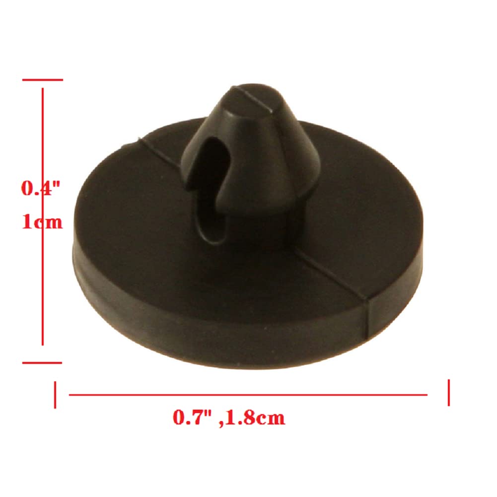 Garvee Lot de 12 butées en caoutchouc pour interrupteur de feu stop, compatibles avec la plupart des voitures. Compactes et faciles à installer, noires, 1,8 x 1,1 cm.