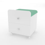 Garvee Tabouret de coiffeuse avec rangement, siège rembourré, tiroir, vert, pour chambre et salon - Vert