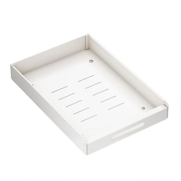 Organisateur de tiroir de placard de cuisine Garvee 35 cm en acier au carbone adhésif extensible blanc pour cuisine et salle de bain