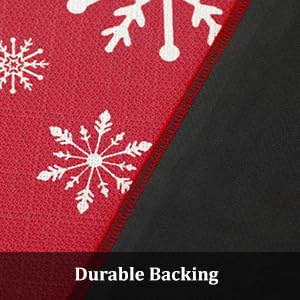 Garvee Sneeuwvlok Eland Kerst Keukentapijt Set 2 Antidérapant Lavable Hiver Rouge 40x60+40x120 cm Décoration de Noël Maison