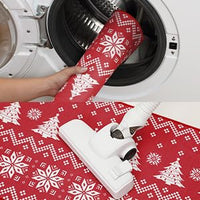 Tapis de Noël lavable Garvee rouge à motif cœur, antidérapant, 50 x 80 cm, pour l'intérieur et l'extérieur. Décoration de Noël.