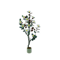 Magnolia artificiel Garvee de 1,5 m, floraison réaliste, entretien facile, pour la maison et le bureau, vert