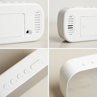 Garvee Réveil LED numérique grand écran avec double alarme, luminosité réglable, recharge USB, pour mur ou table, blanc