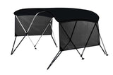Garvee Taud bimini 3 arceaux 600D Polyester Imperméable Cadre Aluminium Détachable Filet Latéral Support Bateaux de Plaisance 183 cmL x 116 - Noir