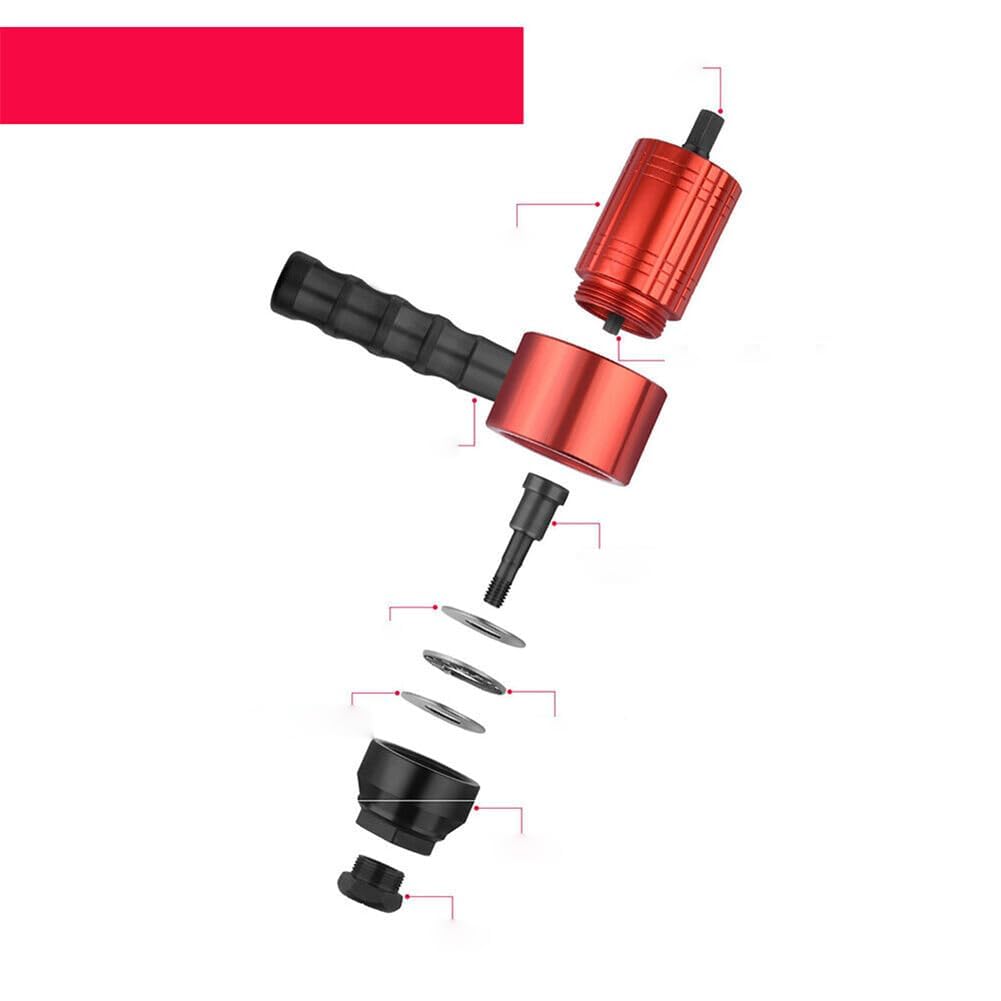 Garvee Accessoire pour riveteuse électrique sans fil M3-M8 avec adaptateur pour perceuse sans fil Rouge