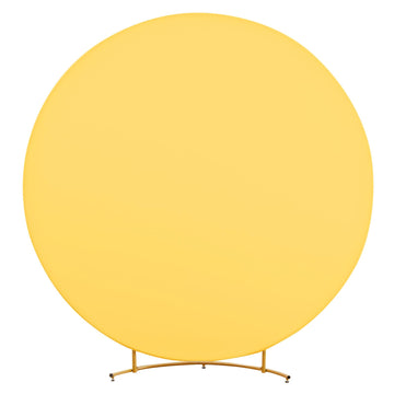 Arche de mariage ronde GARVEE, 2 m, housse élastique jaune, idéale pour les photos, les fêtes et les baby showers.