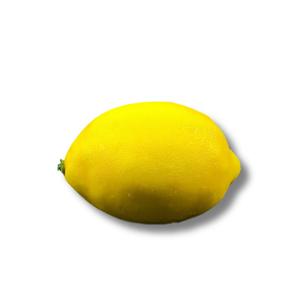 Garvee Lot de 12 citrons artificiels jaunes en plastique pour la décoration de la cuisine et des fêtes, réalistes et durables