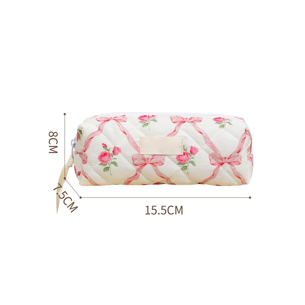 Trousse de maquillage Garvee 3 pièces (L+M+S) Petite trousse cosmétique pour femme, idéale pour les voyages et les activités de plein air, motif floral rose