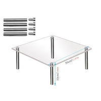 Garvee Taartstandaard Acryl 30 cm avec pieds en métal, carré transparent pour mariage, anniversaire, baby shower