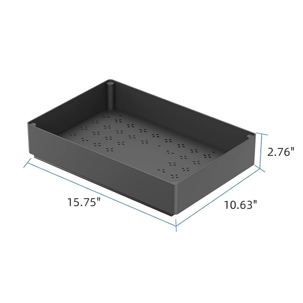 Garvee Organisateur coulissant pour placards de cuisine, tiroirs coulissants, rangement sous évier, grande taille, plastique ABS, glissières métalliques, rangement pour cuisine, garde-manger et salle de bain, 27 cm