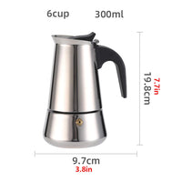Cafetière italienne GARVEE Moka, 6 tasses, 300 ml, acier inoxydable, compatible induction, style classique, pour la cuisine