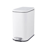 Garvee poubelle de salle de bain 12 L acier inoxydable avec couvercle à fermeture douce, design compact blanc pour toilette et bureau - Blanc