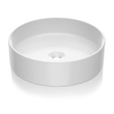 Lavabo rond Garvee 45,7 x 45,7 cm en céramique blanche moderne émaillée résistante aux rayures pour salle de bain et bar - blanc