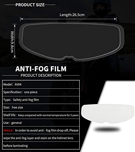 Film antibuée Garvee pour visière de casque intégral, autocollant universel pour casque de moto, transparent, ajustement parfait