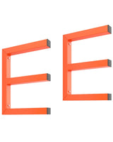 Garvee Étagère murale pour bois 3 niveaux, acier orange, capacité 272kg, lot de 2 pour garage et atelier - Orange