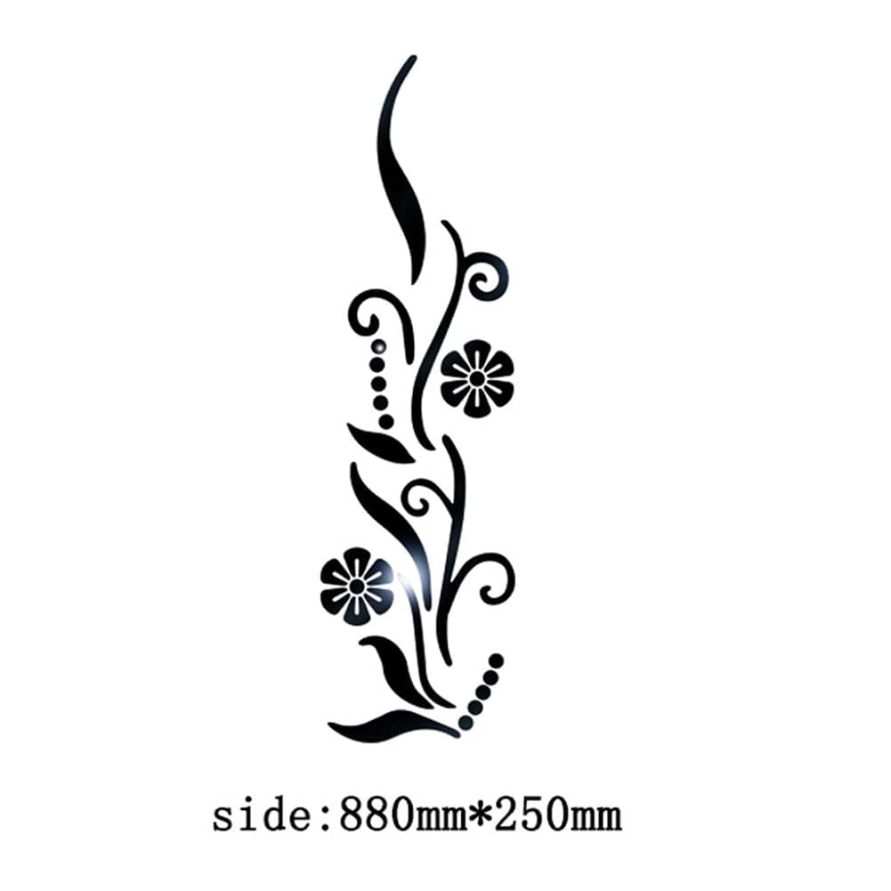 Garvee Sticker mural miroir acrylique autocollant motif floral pour salon, chambre, fond TV, couleurs variées, style moderne et élégant, Argenté