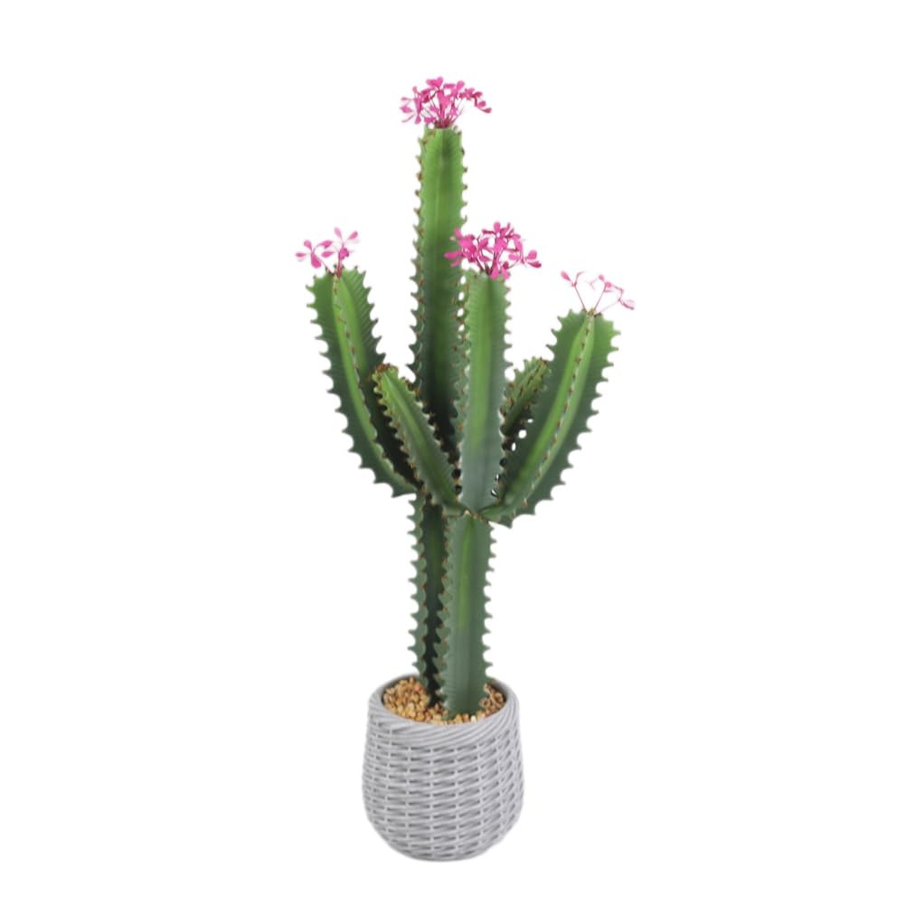 Cactus artificiel Garvee de 90 cm (3 pieds), design réaliste, en plastique vert, pour une utilisation intérieure et extérieure.