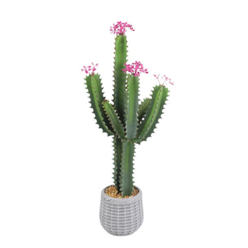 Cactus artificiel Garvee de 90 cm (3 pieds), design réaliste, en plastique vert, pour une utilisation intérieure et extérieure.