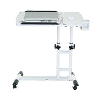 Table de lit mobile Garvee sur roulettes, table pour ordinateur portable à hauteur réglable pour lit d'hôpital ou lit médicalisé, 60 × 40 × 65-95 cm, noire