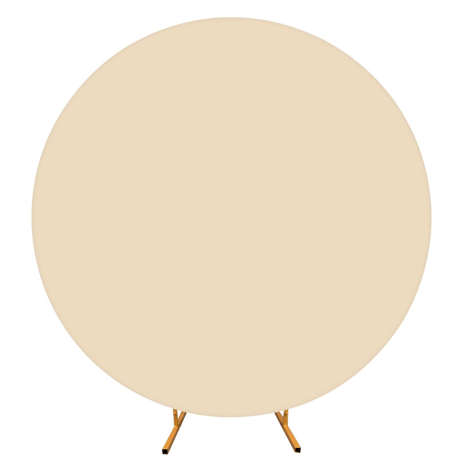 Arche ronde Garvee en polyester avec bande élastique et fermeture éclair, blanc champagne, 2,2 m (7,2 pi) pour la décoration de mariages et de fêtes