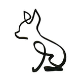 Sculpture murale en métal Garvee représentant un chien. Art minimaliste géométrique abstrait en fil de fer, robuste et décoratif pour la maison ou le bureau (noir).