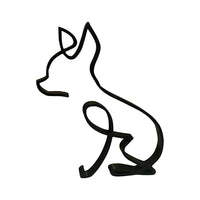 Sculpture murale en métal Garvee représentant un chien. Art minimaliste géométrique abstrait en fil de fer, robuste et décoratif pour la maison ou le bureau (noir).
