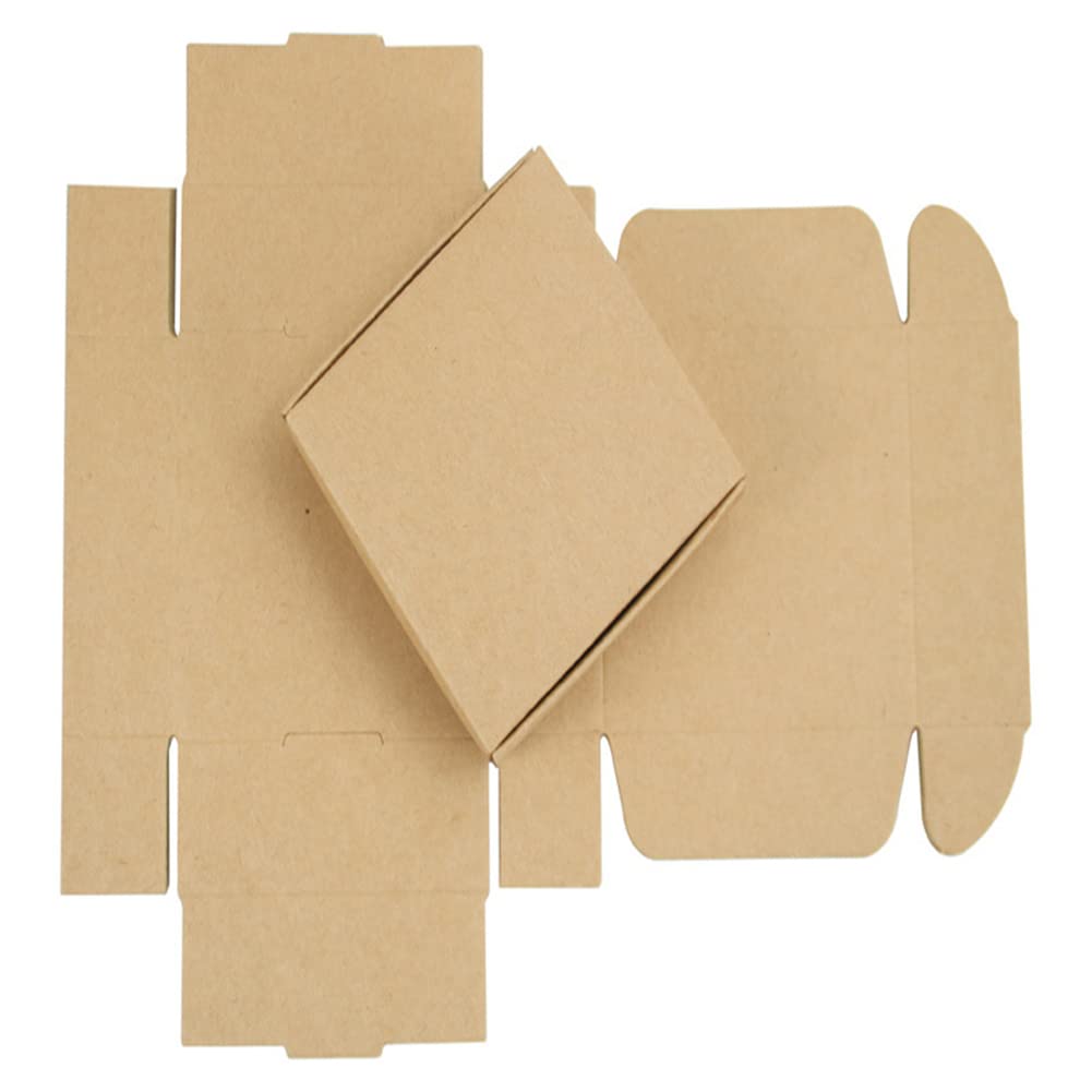 Garvee - 50 boîtes carrées en carton (7,5 x 7,5 x 3 cm) - Emballage carton résistant et réutilisable pour bijoux et bougies - Mariage et fête