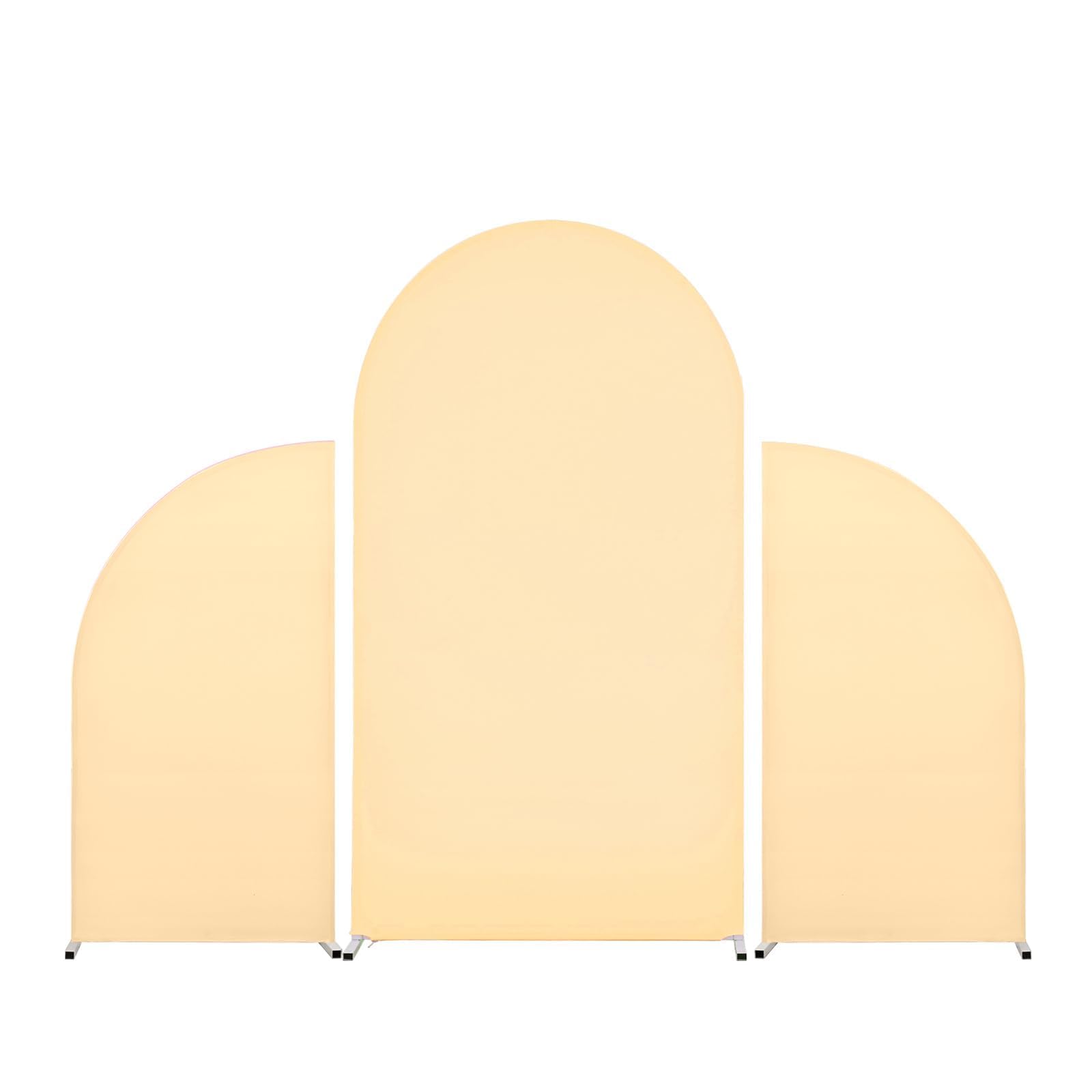Garvee Ensemble de 3 pièces de haute qualité pour arche de mariage, toile de fond élastique et pliable double face, idéale pour mariage, baby shower et anniversaire. Dimensions : 1,5 m, 2,2 m et 1,5 m.