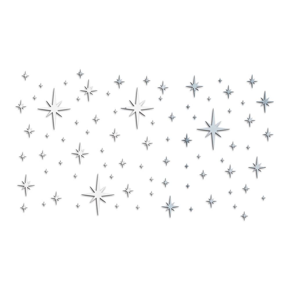 Garvee Stickers muraux étoiles en acrylique miroir, autocollants, imperméables, argentés, pour la décoration de chambre et de chambre d'enfant, 82 pièces