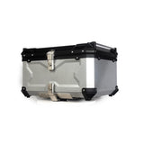 Top case moto Garvee 80L en alliage d'aluminium avec serrure de sécurité, étanche, robuste et polyvalent, couleur argent. - Argent
