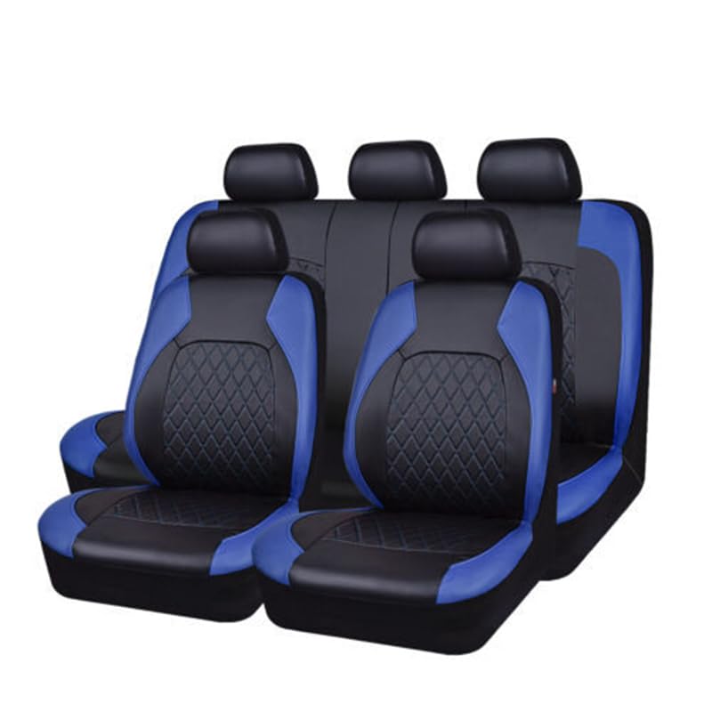Ensemble de 9 housses de siège auto Garvee, imperméables et antidérapantes, en cuir PU, universelles pour voiture, camion et SUV, noires.
