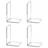 Garvee serre-livres en acrylique transparent (lot de 4), pour étagères, idéal pour les livres, CD et jeux vidéo. dimensions: 12 cm × 19 cm × 12 cm